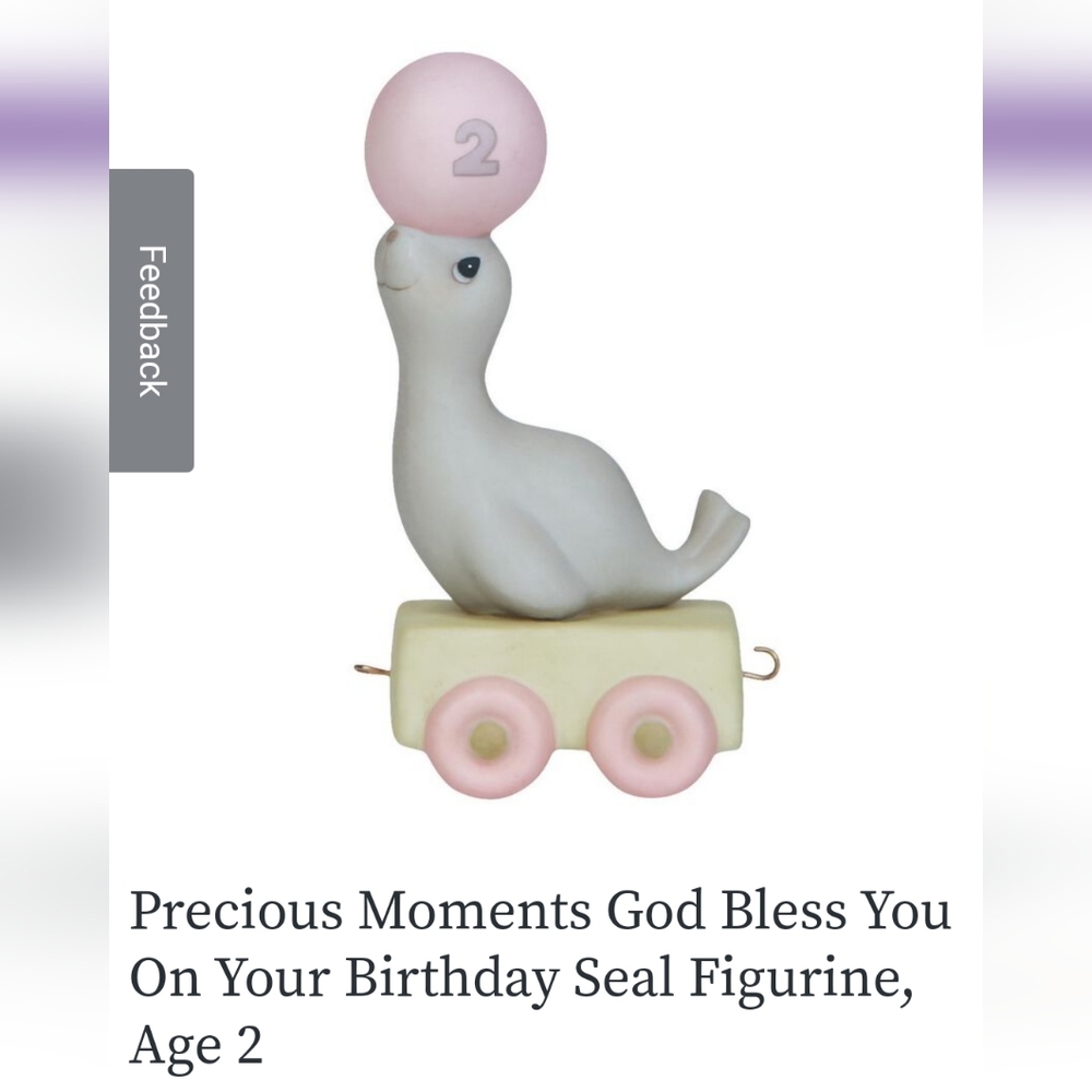 NIB Precious Moments- God Bless You on Your Birthday Seal Figurine Age 2